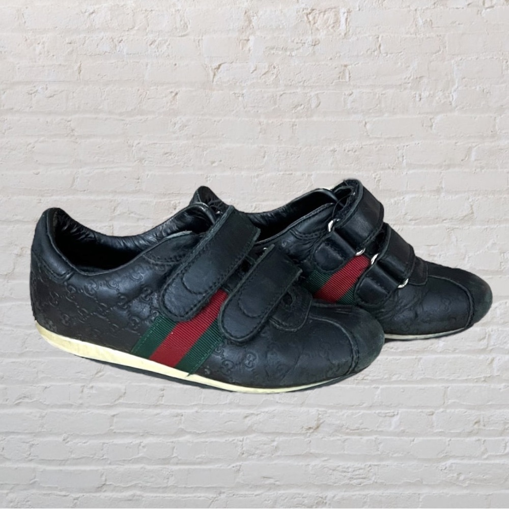 Gucci Leather Velcro Logo Sneakers​